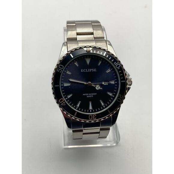 Eclipse Mens Watch 42mm - Date Indicator - WR 165ft- New Battery - Wrist 7-7.25 - Picture 4 of 7